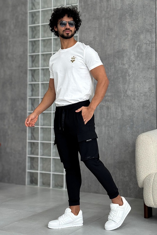 Мужские чёрные джоггеры Dolce&Gabbana cargo-pocket