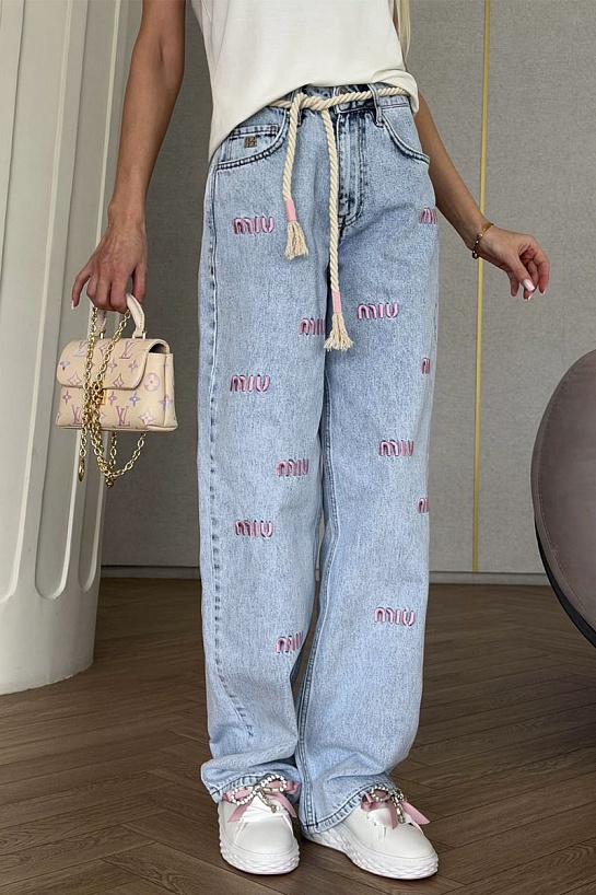 Женские синие джинсы MIU MIU premium