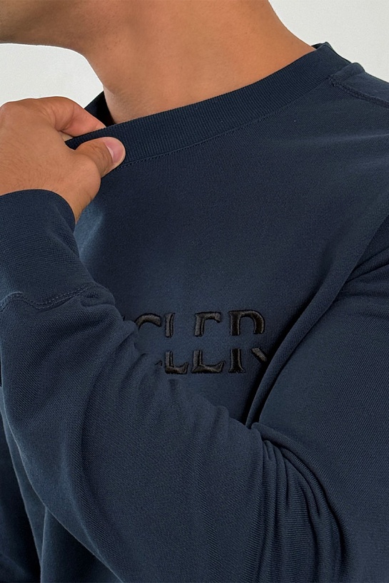 Тёмно-синий оверсайз свитшот Moncler logo-embroidered