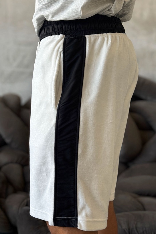 Белые шорты Amiri velvet-effect