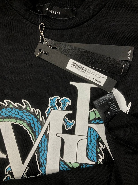 Чёрная футболка Amiri Dragon logo-print