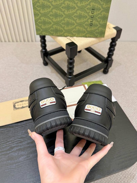 Мужские кожаные кроссовки Gucci Re-Web