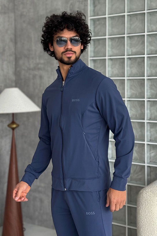 Кофта на молнии Hugo Boss синего цвета