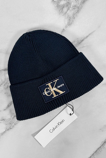 Синяя шапка Calvin Klein Jeans monologo patch   