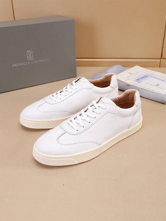 Кожаные кроссовки Brunello Cucinelli low-top - White