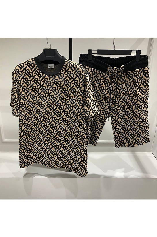 Мужские шорты Burberry monogram-pattern - Grey