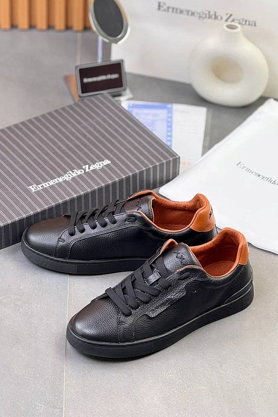 Мужские кожаные кроссовки Ermenegildo Zegna