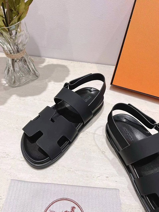 Женские cандалии Hermes Chypre - Black