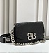 Женская сумка Balenciaga BB Soft Premium 23x14.5x4 см - Black / Silver