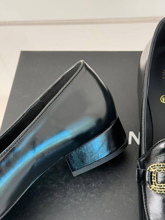 Женские кожаные лоферы Chanel premium