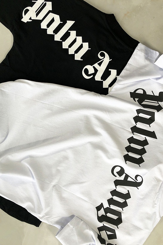 Белая оверсайз футболка Palm Angels logo-print