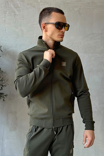 Кофта на молнии Armani Exchange logo-patch - Green   