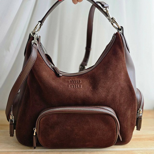 Женская замшевая сумка MIU MIU 34x23 см   