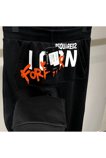 Мужские чёрные штаны Dsquared2 "ICON" Forever   
