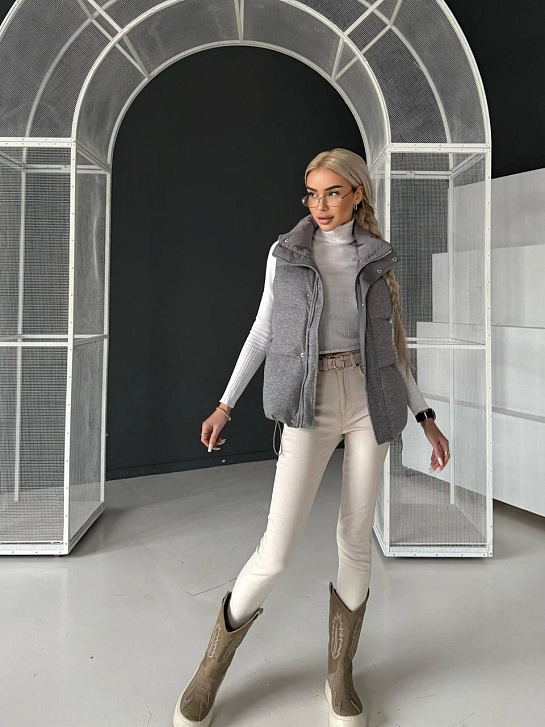 Женская серая жилетка Loro Piana