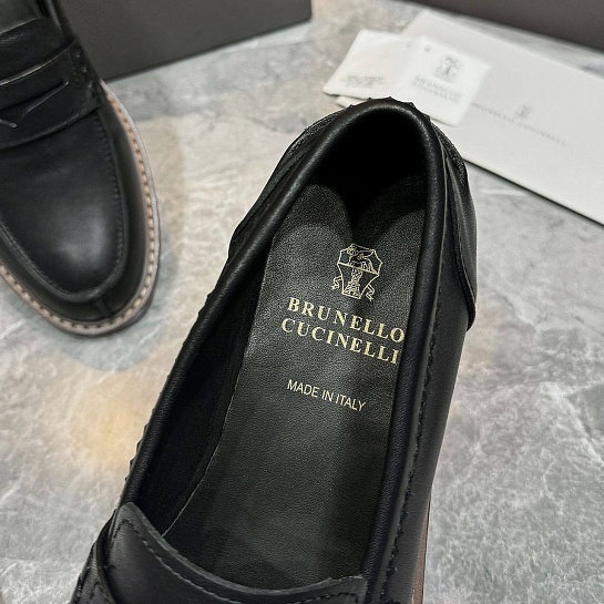 Мужские кожаные лоферы Brunello Cucinelli Premium