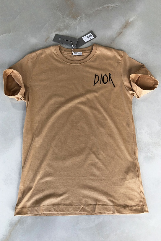 Мужская бежевая футболка Dior
