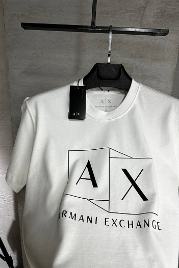Футболка белого цвета Armani Exchange logo-print   