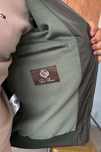 Мужская ветровка Loro Piana зелёного цвета   