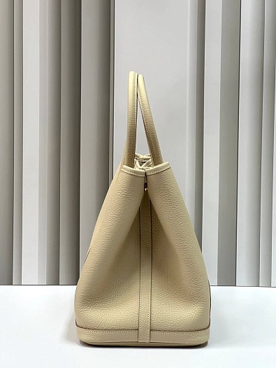 Женская кожаная сумка Hermes Garden Party Premium 36x26x17 см - Beige   