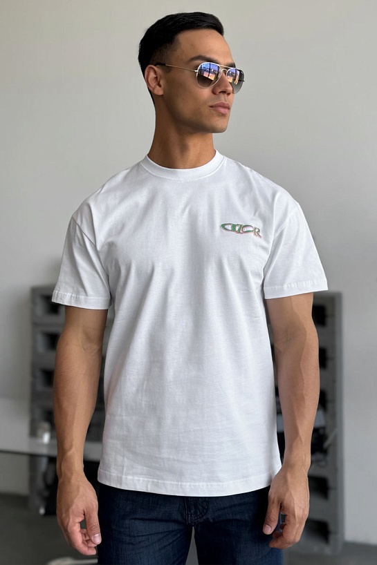 Мужская белая футболка Dior x Lewis Hamilton