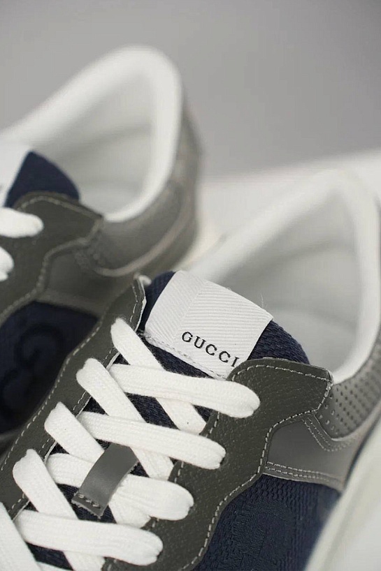 Комбинированные кроссовки Gucci Interlocking G - Grey / Blue