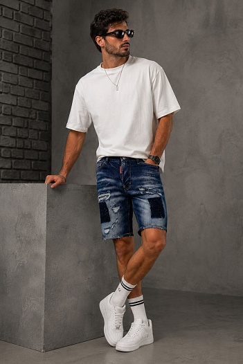 Синие джинсовые шорты Dsquared2   