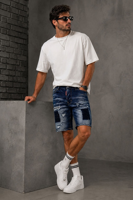 Синие джинсовые шорты Dsquared2