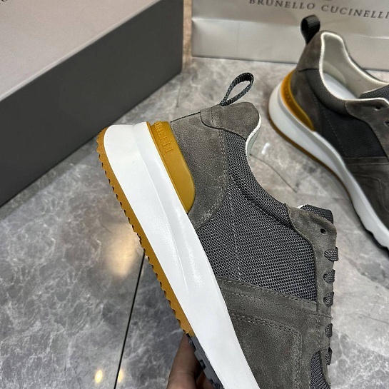 Мужские комбинированные кроссовки Brunello Cucinelli