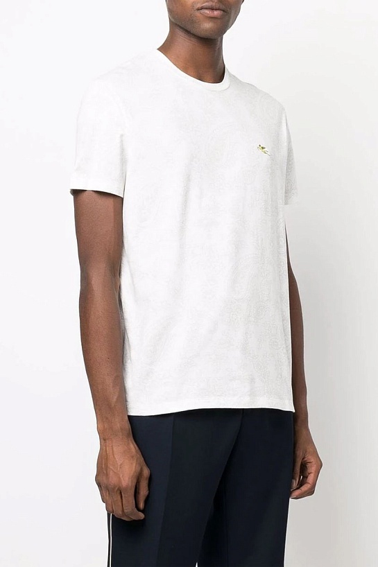 Белая мужская футболка Etro embroidered-logo