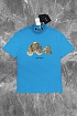 Голубая оверсайз футболка Palm Angels Leopard Bear