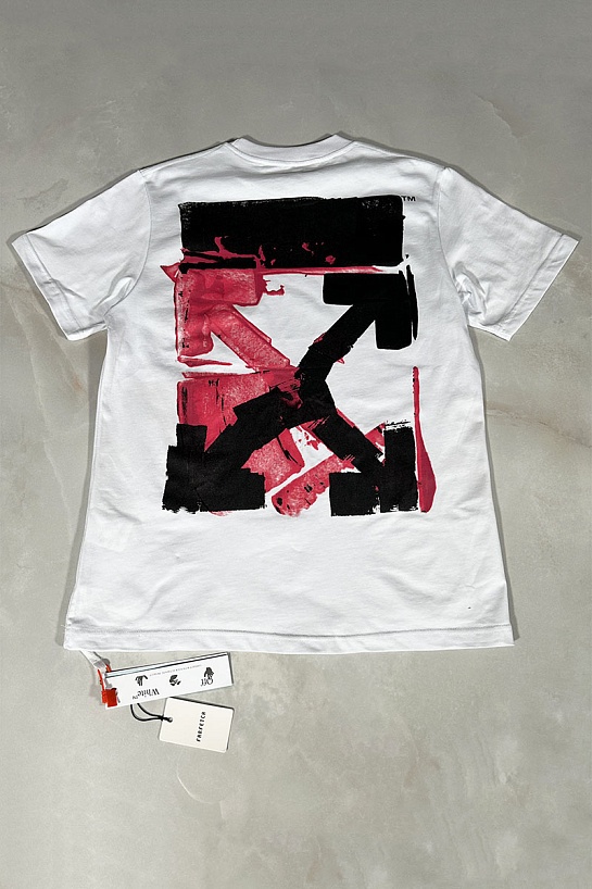 Белая оверсайз футболка Off-White Acrylic Arrow