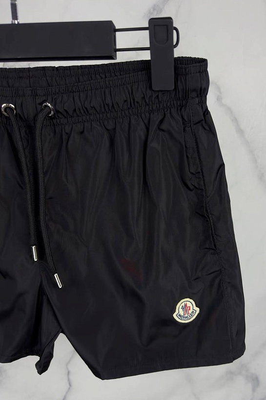 Мужские чёрные шорты Moncler logo-patch