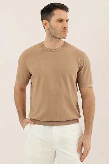 Мужская бежевая футболка Loro Piana premium   
