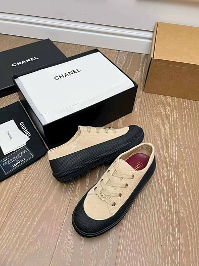 Женские замшевые кеды Chanel premium   