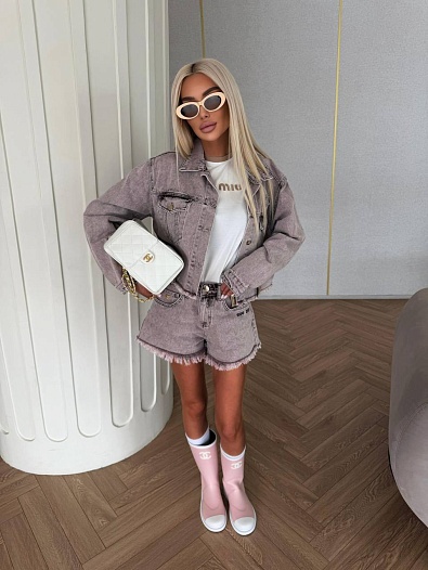Женский джинсовый костюм MIU MIU premium   
