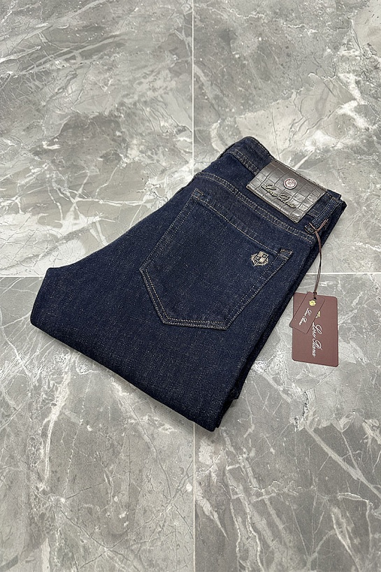 Джинсы тёмно-синего цвета Loro Piana regular fit