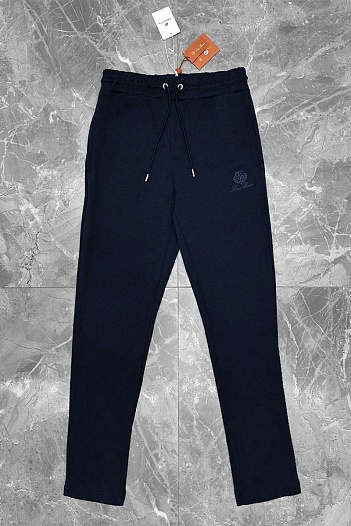 Спортивные штаны Loro Piana logo-embroidered - Navy   