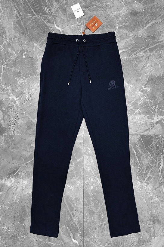 Спортивные штаны Loro Piana logo-embroidered - Navy