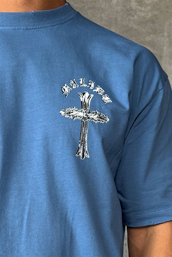 Мужская синяя футболка Chrome Hearts   