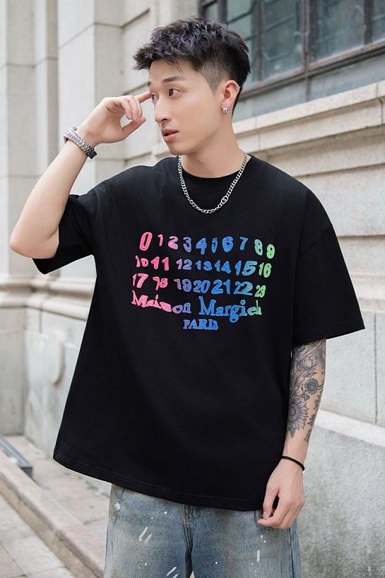 Чёрная оверсайз футболка Maison Margiela Premium