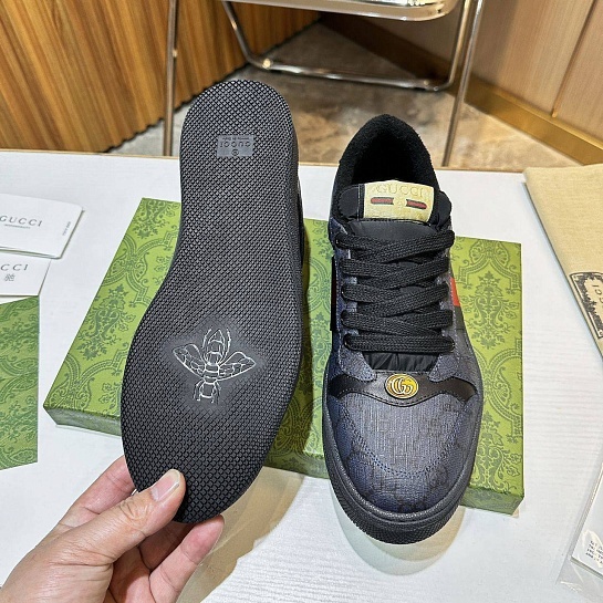 Кожаные кроссовки Gucci GG Screener - Navy