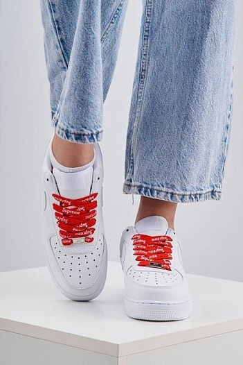Кроссовки Supreme x Nike Air Force 1 - White / Red   
