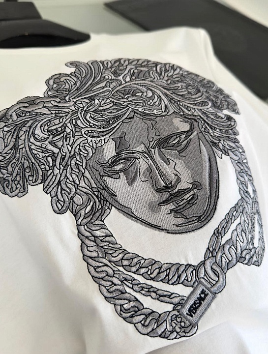 Мужская футболка Versace Medusa logo-embroidered - White