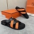 Мужские шлёпанцы Hermes Kazimir - Black / Orange