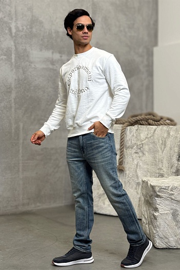 Белый свитшот Emporio Armani logo embroidery   