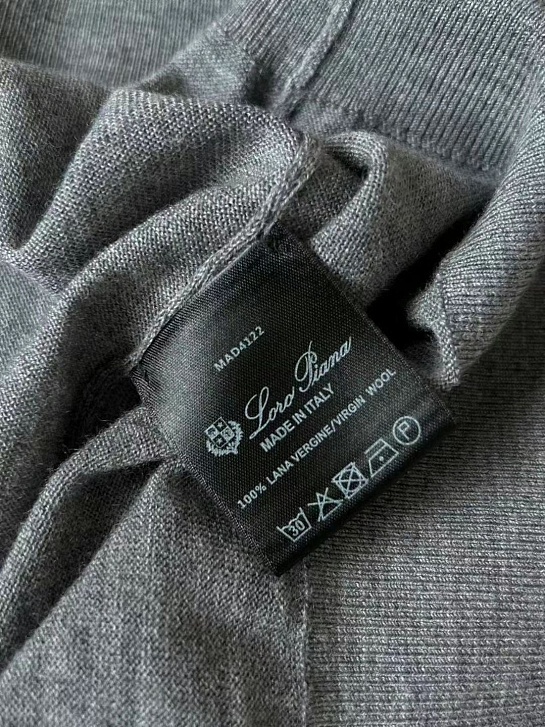 Поло с длинным рукавом Loro Piana Premium - Light Flower Gray