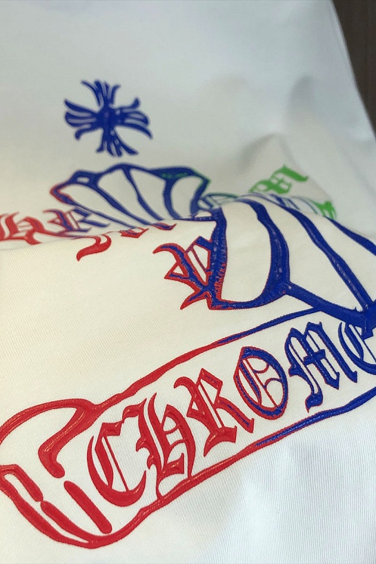 Белая оверсайз футболка Chrome Hearts Premium