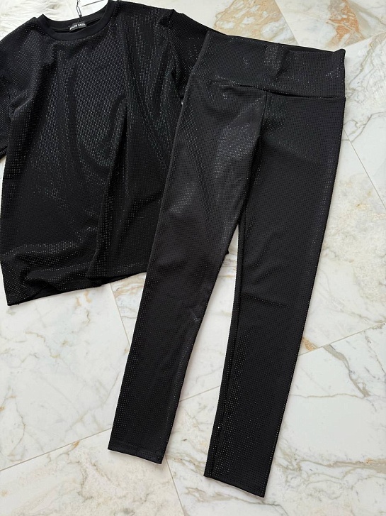 Женский костюм со стразами Balenciaga Premium - Black