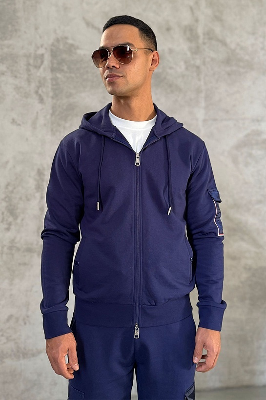 Мужская кофта фиолетового цвета Moncler side pocket